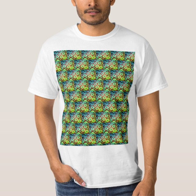 Camiseta Patrón de burbujas verdes (Anverso)