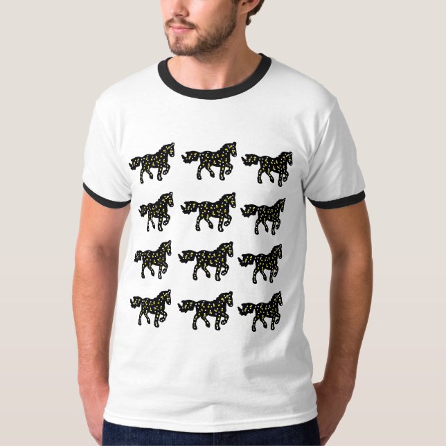 Camiseta Patrón de Caballo Cósmico – Estrellas del Espacio  (Anverso)