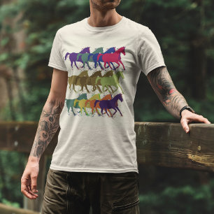 Camiseta Patrón de caballos, animales de granja