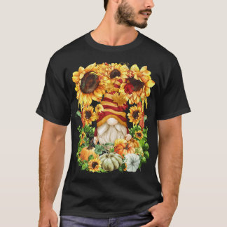 Camiseta Patrón De Calabaza De Girasol Floral Para Chicas C