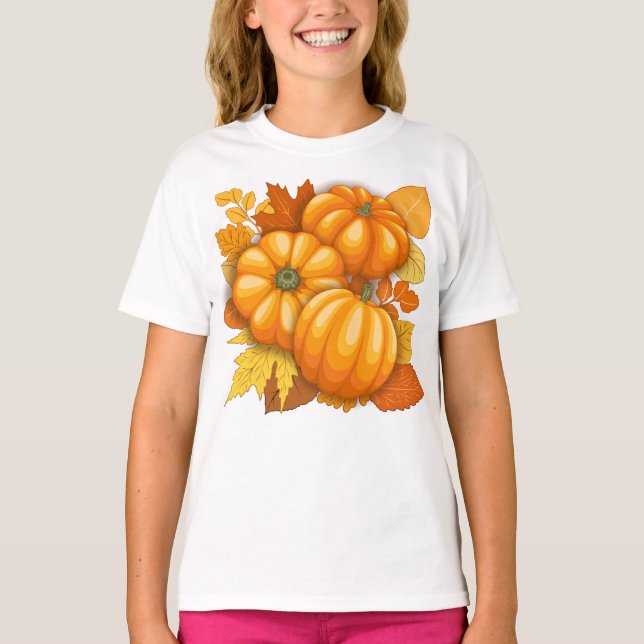 Camiseta Patrón de calabazas de Halloween en temporada de o (Anverso)