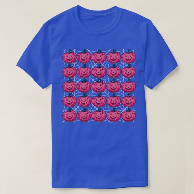 Camiseta Patrón de calabazas rosadas (Diseño del anverso)