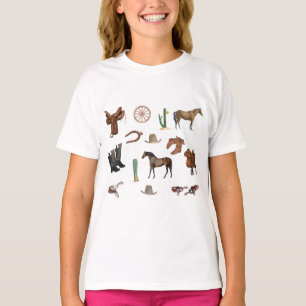 Camiseta Patrón de campo de Cowgirl Rodeo