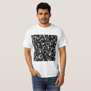 Camiseta Patrón de camuflaje blanco negro "Fractura"