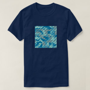 Camiseta Patrón de camuflaje BlueBlast cuadrado cortado