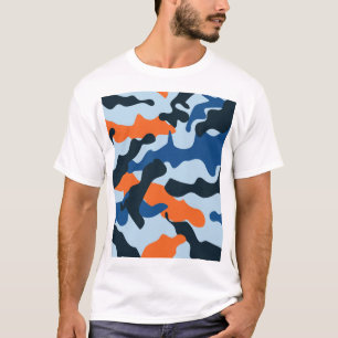 Camiseta Patrón de camuflaje de Carreras azul de la Marina 