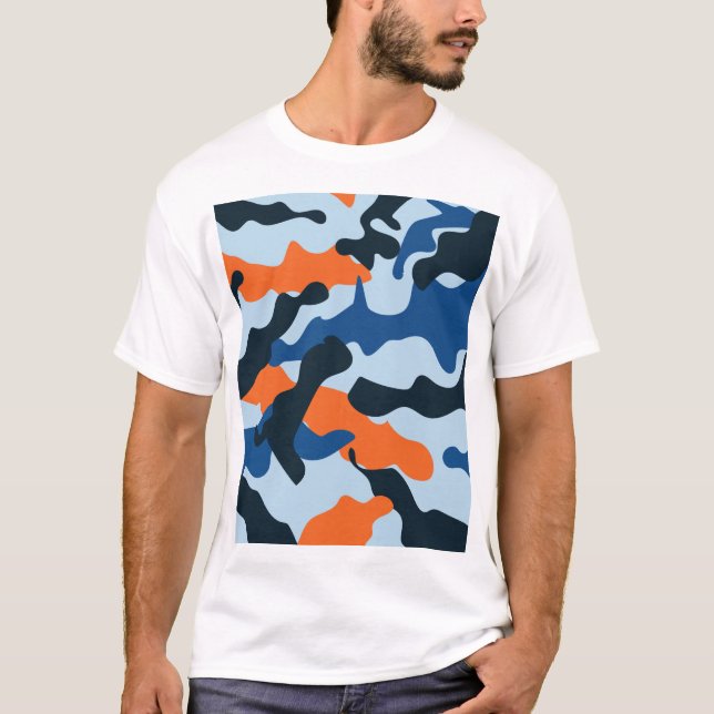 Camiseta Patrón de camuflaje de Carreras azul de la Marina  (Anverso)