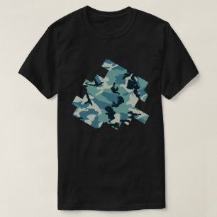 Camiseta Patrón de camuflaje de invierno boceto digital