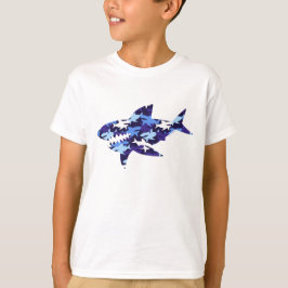 Camiseta Patrón de camuflaje de tiburones azules