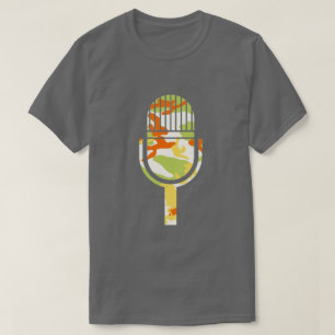 Camiseta Patrón de camuflaje de verano micrófono vintage