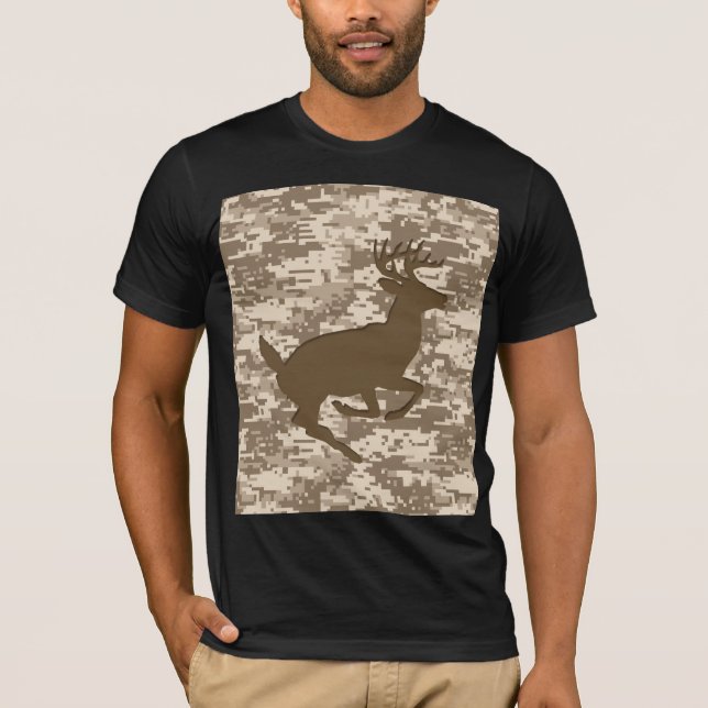 Camiseta Patrón de Camuflaje Digital Deer Camo del Deer Bei (Anverso)