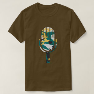 Camiseta Patrón de camuflaje junto al lago micrófono vintag