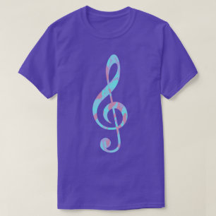 Camiseta Patrón de camuflaje pastel genial clave de sol