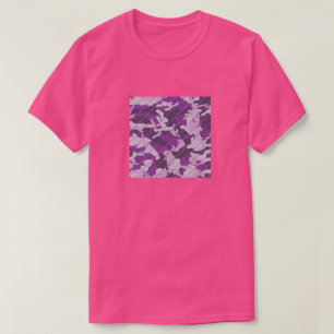 Camiseta Patrón de camuflaje PurpleBerry cuadrado cortado