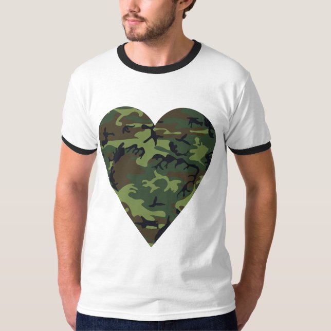 Camiseta Patrón de camuflaje verde, patrón militar, ejércit (Anverso)