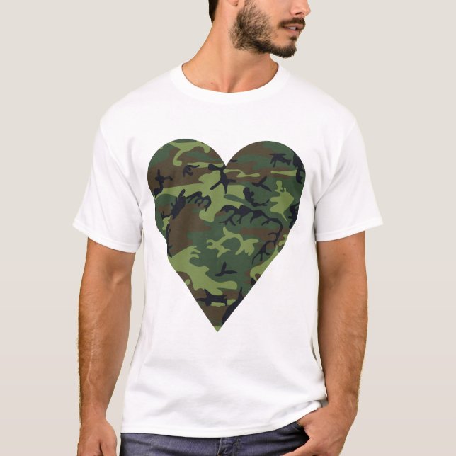 Camiseta Patrón de camuflaje verde, patrón militar, ejércit (Anverso)