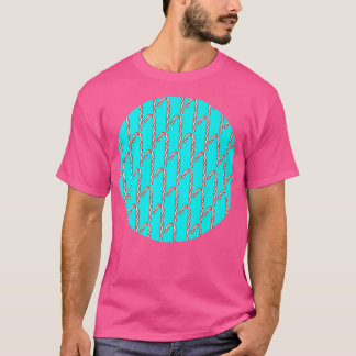 Camiseta Patrón de caña de caña sobre fondo turquesa 49