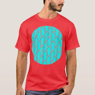 Camiseta Patrón de caña de candén sobre fondo turquesa