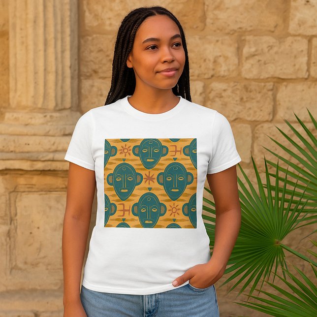 Camiseta Patrón de cara étnica africana de la máscara triba (Subido por el creador)