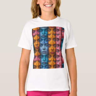 Camiseta Patrón de caras coloridas