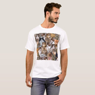 Camiseta Patrón de caras de gato