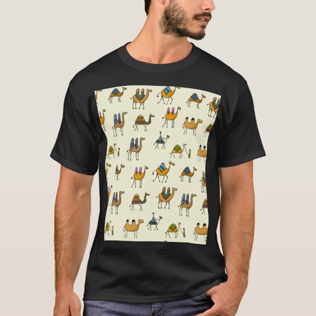 Camiseta Patrón de caravanas decorativas sin foco (Anverso)