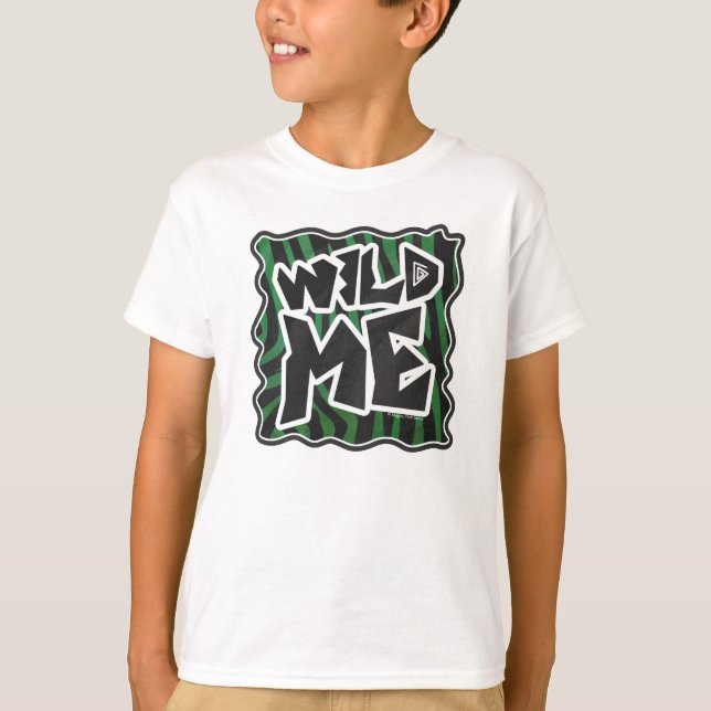 Camiseta Patrón de cebra verde y negra de Wild Me (Anverso)