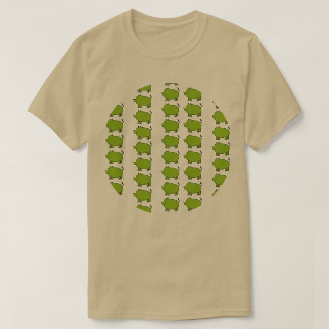 Camiseta Patrón de cerdo verde (Diseño del anverso)