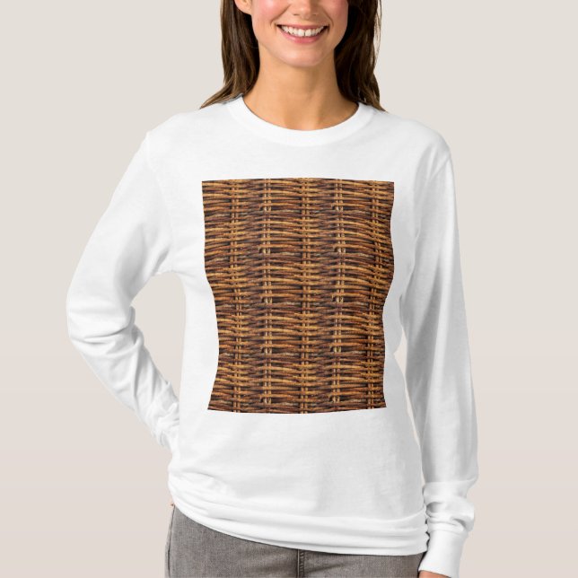 Camiseta Patrón de cesta de mimbre (Anverso)