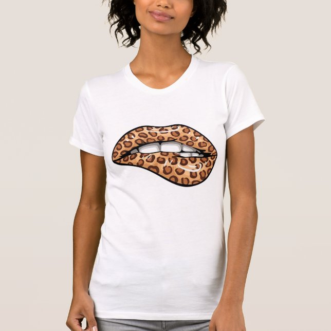 Camiseta Patrón de cheetah con manchas marrones leopardo la (Anverso)