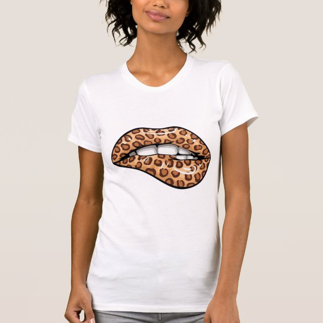 Camiseta Patrón de cheetah con manchas marrones leopardo la (Anverso)