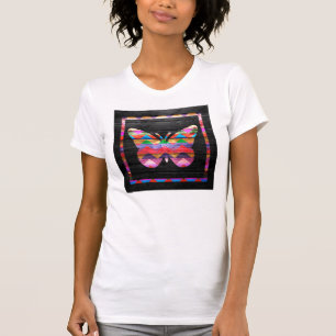 Camiseta Patrón de cheurón de mariposa en madera