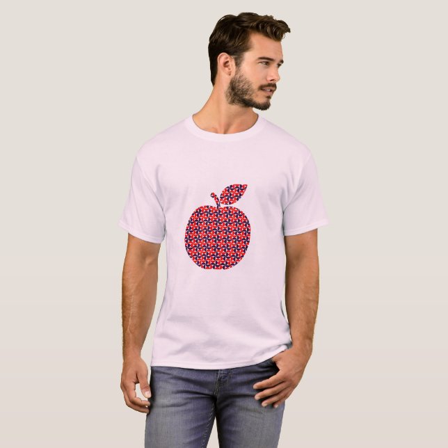 Camiseta Patrón de círculo de cuarto geométrico moderno (Anverso completo)