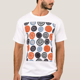 Camiseta Patrón de círculo geométrico creativo y colorido.
