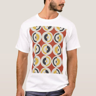 Camiseta Patrón de Círculos Geométricos Coloridos Sin Marea