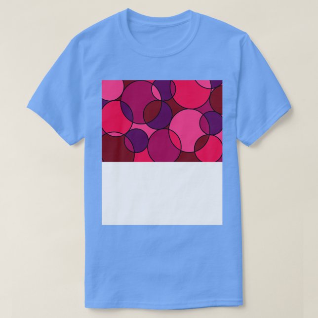 Camiseta Patrón de círculos rosados de bonito (Diseño del anverso)