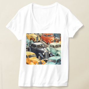 Camiseta Patrón de coches antiguos