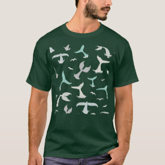 Camiseta Patrón de cola de ballena Patrón de ballena gris a