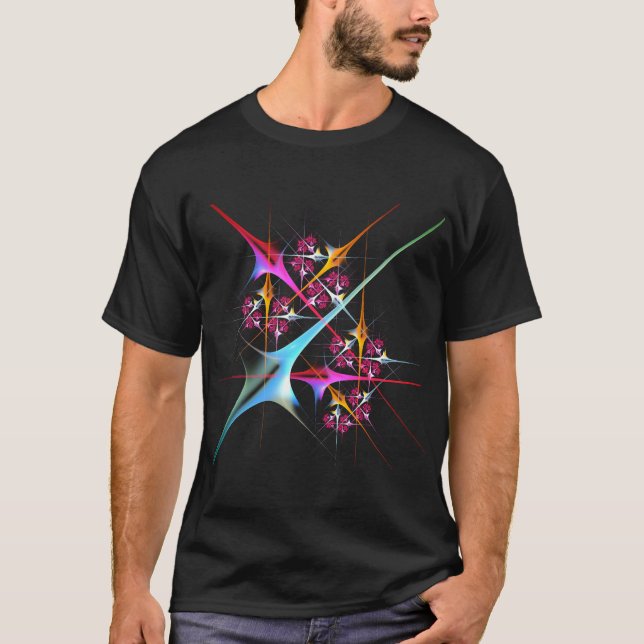 Camiseta Patrón de color de arte de color rosa floral moder (Anverso)