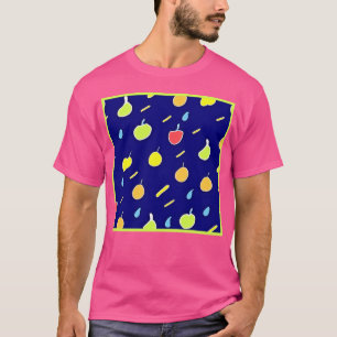 Camiseta Patrón de Colores Neon de Frutas Tropicales