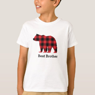 Camiseta Patrón de comprobación de búfalo de oso Niños de s