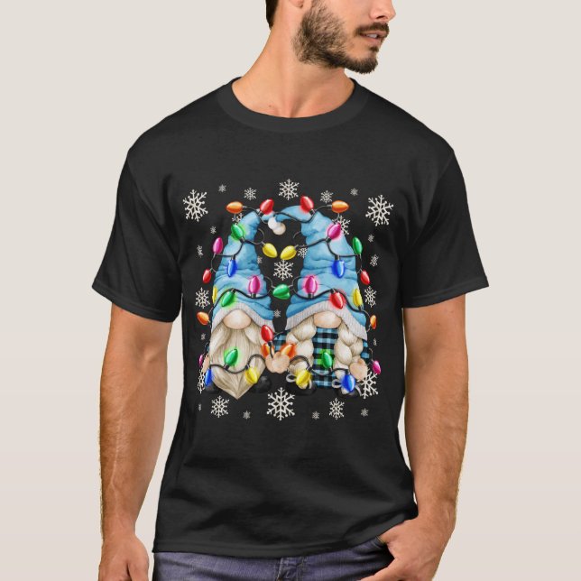 Camiseta Patrón De Copo De Nieve Y Navidades Gnome Christm (Anverso)