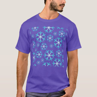 Camiseta Patrón de copos de nieve de los Navidades azules