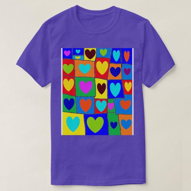 Camiseta Patrón de corazón 1 (Diseño del anverso)