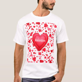 Camiseta Patrón de corazón de confetti rojo el día de San V