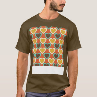 Camiseta Patrón de corazón retro en rojo