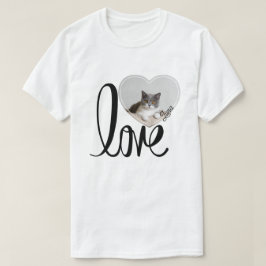 Camiseta Patrón de Corazón y Papas de Gato Mascota Cute