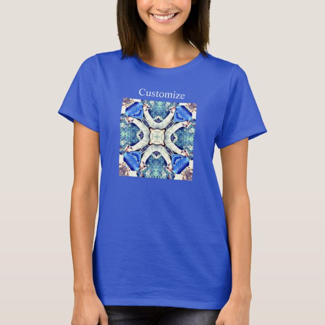 Camiseta Patrón de corazones de mandala azul Thunder_Cove T (Anverso)