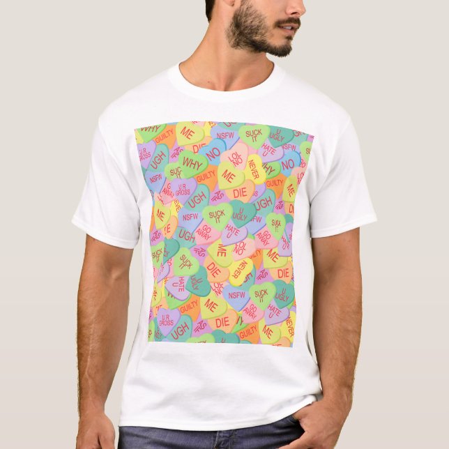 Camiseta Patrón de Corazones de Vela - SFW (Anverso)