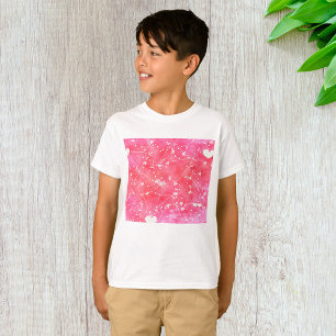 Camiseta Patrón de Corazones y Flechas Rosa de Color de Agu